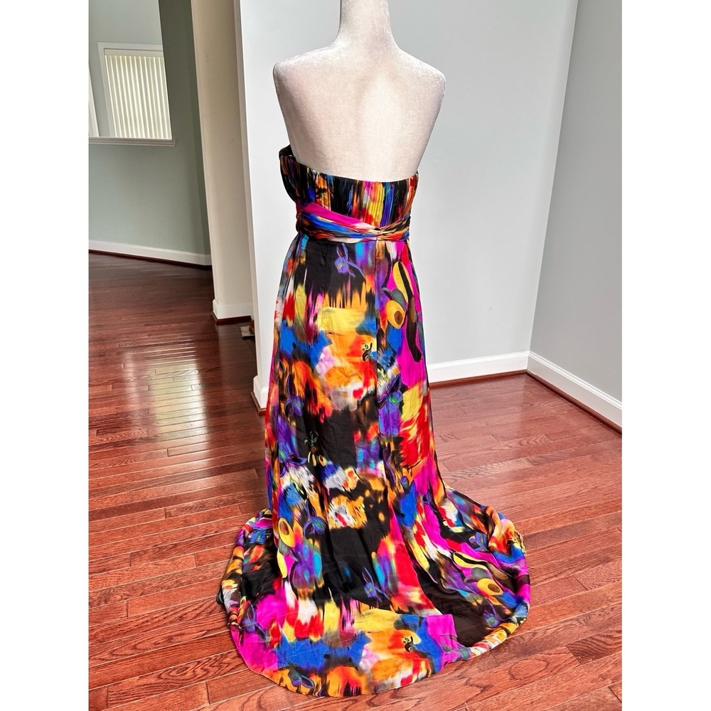 Alyce Designs Unique Pattern Vibrant Colorful Beaded Embellished Gown Dress - Picture 5 of 12